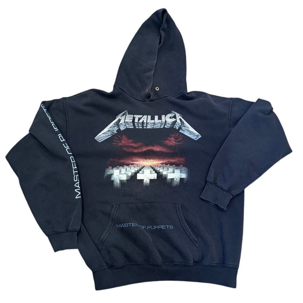 Vintage Y2K Metallica Master of Puppets Hoodie Sweatshirt Band Graphic Large